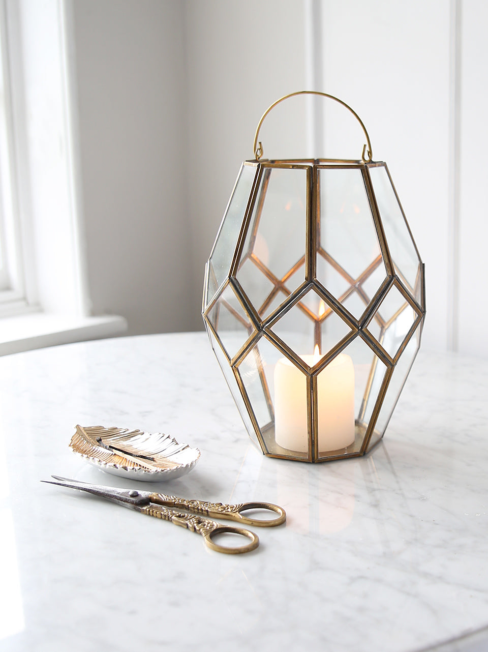 Lanterna in ottone e vetro