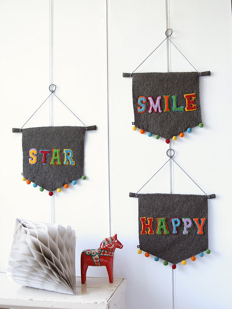 Bandiera con gagliardetto in feltro