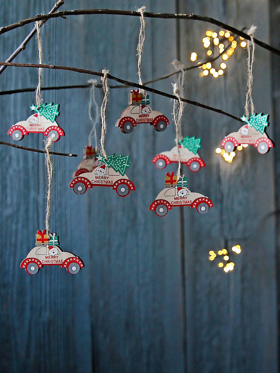 Set di auto di Natale in legno